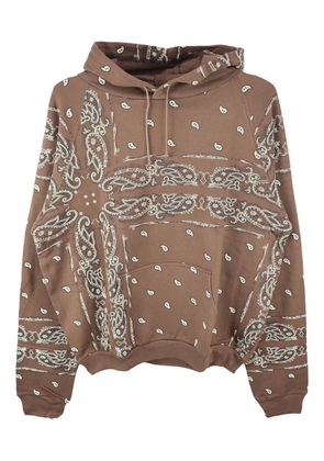THE WORLD IS YOURS paisley-print hoodie - Brown