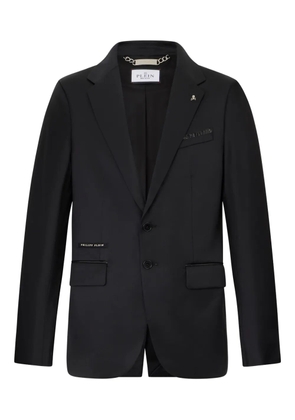 Philipp Plein logo-appliqué blazer - Black