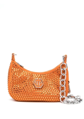 Philipp Plein crystal-embellished logo shoulder bag - Orange