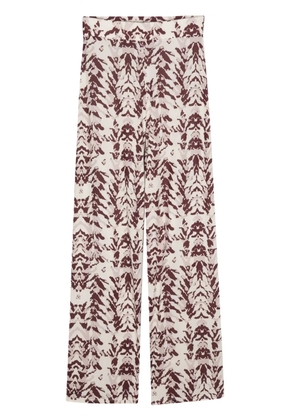 Patrizia Pepe abstract-print straight trousers - Neutrals