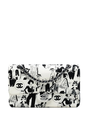 CHANEL Pre-Owned 2003-2004 Medium Classic Canvas Coco Mademoiselle Double Flap shoulder bag - White