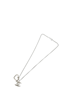 CHANEL Pre-Owned 2004 Silver Plated CC Heart Pendant Necklace costume necklace