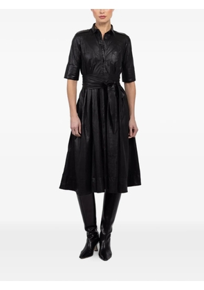 Hannes Roether belted short-sleeve midi dress - Black