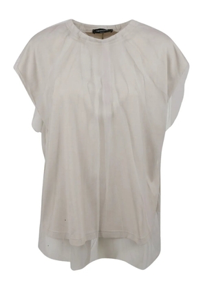 Fabiana Filippi tulle overlay T-shirt - Neutrals