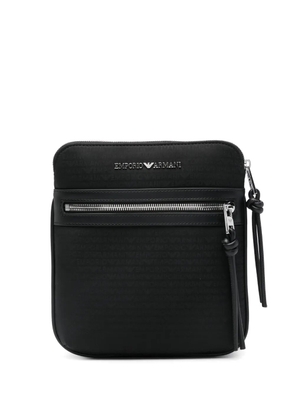 Emporio Armani logo-lettering messenger bag - Black