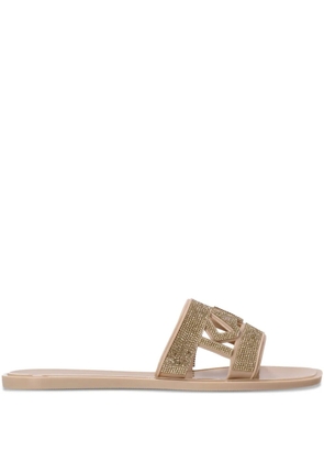 Karl Lagerfeld embellished slide sandals - Neutrals