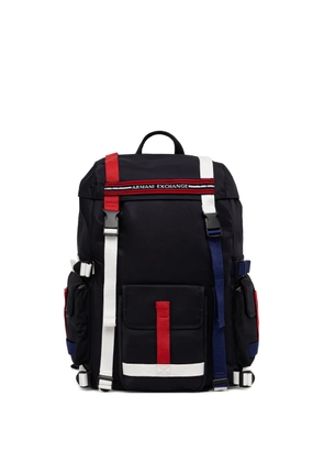 Armani Exchange logo-embroidered backpack - Blue