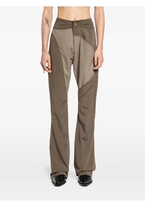 YEHUAFAN panelled trousers - Green