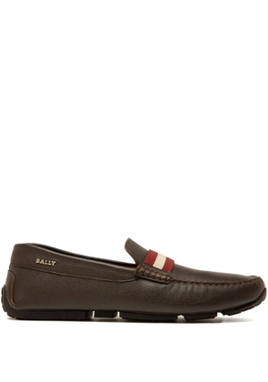 Bally Pearce stripe-leather loafers - Brown