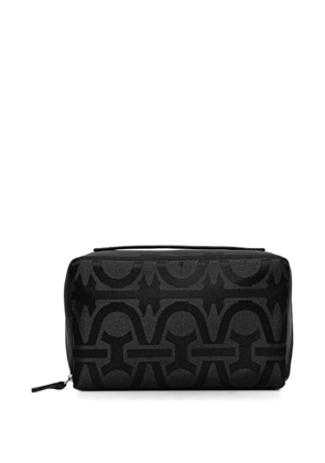 Coccinelle logo print make up bag - Black