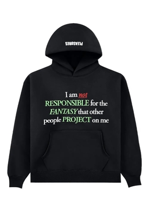 Pleasures lettering-print hoodies - Black