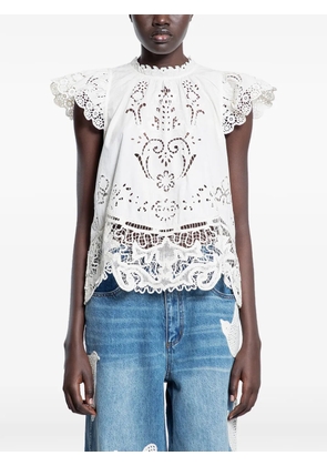 Sea lace-detail blouse - White