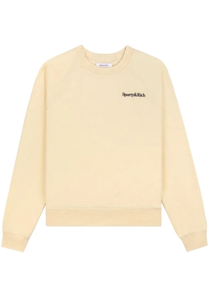 Sporty & Rich embroidered-logo cotton sweatshirt - Yellow