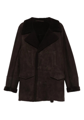 Salvatore Santoro double-breasted collar coat - Brown