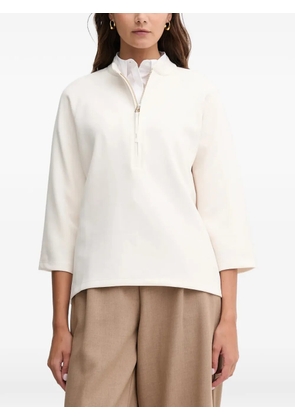 Joop! zip embroidered blouse - White