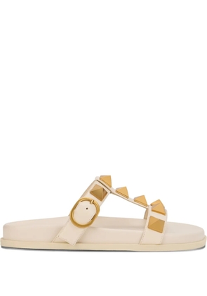 Valentino Garavani studded strapped flat sandals - Neutrals