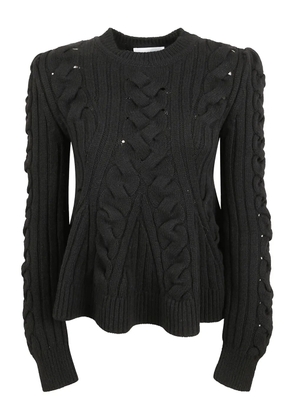 Alexander McQueen cable-knit cut-out sweater - Black