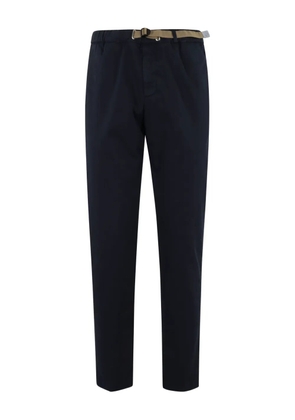 White Sand buckle-fastening cotton-blend trousers - Blue