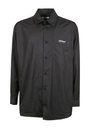 Off-White logo-embroidery rear-graphic shirt - Black