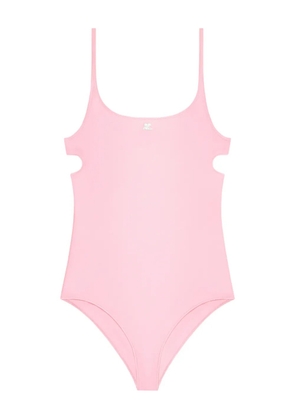 Courrèges logo-embroidered cut-out swimsuit - Pink