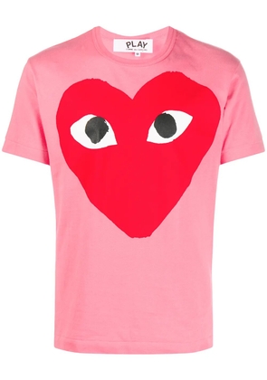 Comme Des Garçons Play heart print round neck T-shirt - Pink