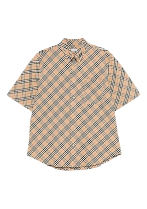 Burberry checked short-sleeve shirt - Brown