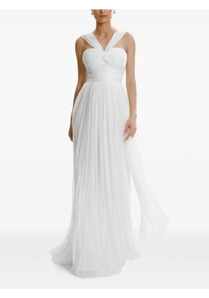 FRAMBOISE Porter pleated strap maxi dress - White