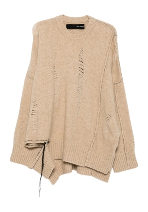Isabel Benenato distressed detail sweater - Neutrals