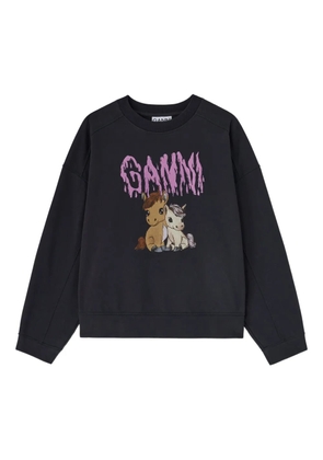 GANNI graphic-print sweatshirt - Grey