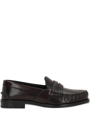 Prada logo-plaque penny loafers - Brown