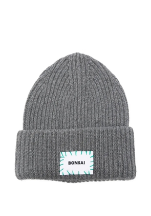 Bonsai logo ribbed beanie hat - Grey