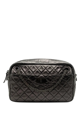CHANEL Pre-Owned 2008-2009 Medium Reissue 2.55 Quilted Aged Calfskin Camera Bag shoulder bag - Black