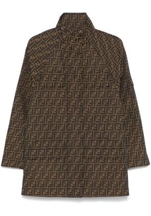 FENDI FF canvas short coat - Brown