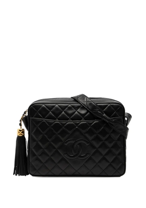 CHANEL Pre-Owned 1991-1994 CC Quilted Lambskin Tassel Camera Bag crossbody bag - Black