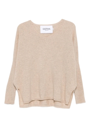 Gotha V-neck long-sleeve sweater - Neutrals