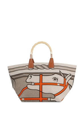 Hermès Pre-Owned 2012 Toile H Plume Quadrige au Fil Steeple 31 tote bag - Brown