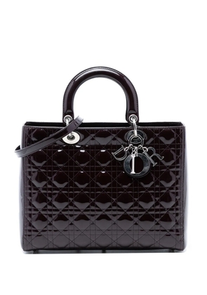 Christian Dior Pre-Owned 2010 Large Patent Cannage Lady Dior satchel - Purple
