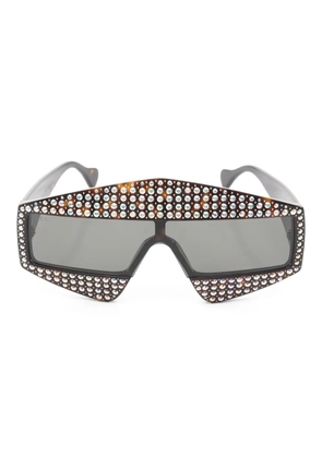 Gucci Pre-Owned rhinestone rectangular sunglasses - Brown