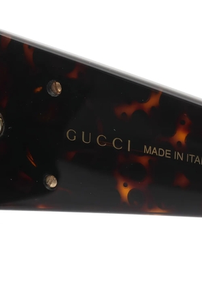 Gucci Pre-Owned rhinestone rectangular sunglasses - Brown