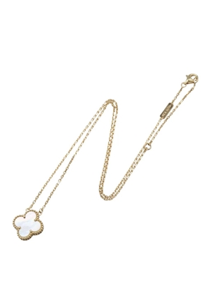 Van Cleef & Arpels Pre-Owned 2010-2025 18K Yellow Gold and Mother of Pearl Vintage Alhambra Bracelet necklace - White