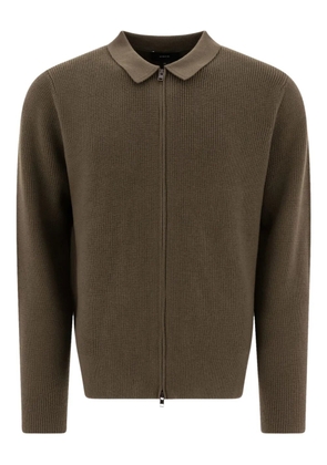 Vince zip-fastening ribbed cardigan - Green