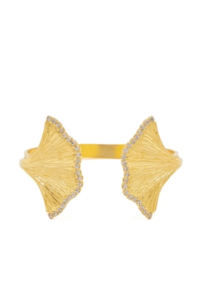 Lynyer Enchanted Flora crystal-embellished cuff bracelet - Gold