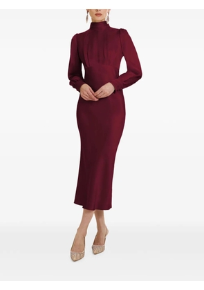 FRAMBOISE Jacob long-sleeve high-neck midi dress - Red