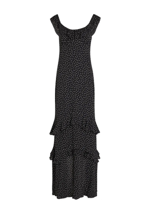 Reformation ruffled polka-dot maxi dress - Black