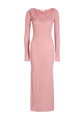 LoveShackFancy Tawnie ruffled knit maxi dress - Pink