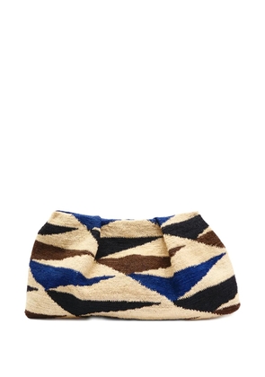 Sensi Studio Sisal patterned clutch bag - Neutrals