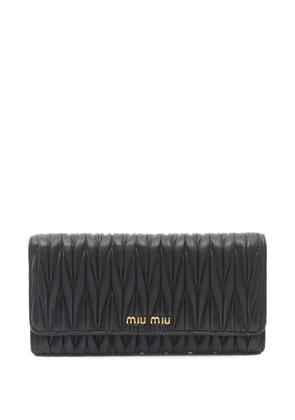 Miu Miu Pre-Owned 2000s matelasse bi-fold long wallet - Black