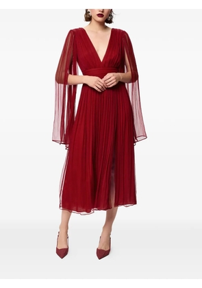 FRAMBOISE Enrica V-neck midi dress - Red