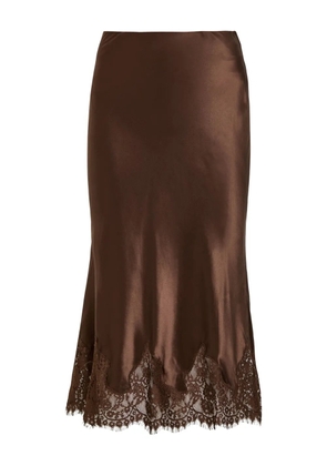 Reformation Carolina lace-detail midi skirt - Brown
