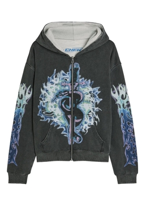 CHEW FOREVER graphic zip-up sweatshirt - Grey